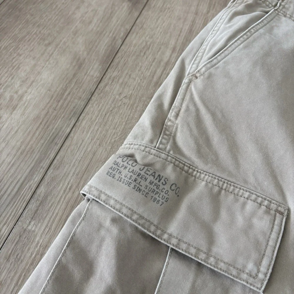 Polo Jeans Co Ralph Lauren Khaki Cargo Shorts Mens Size 34 Beige 12